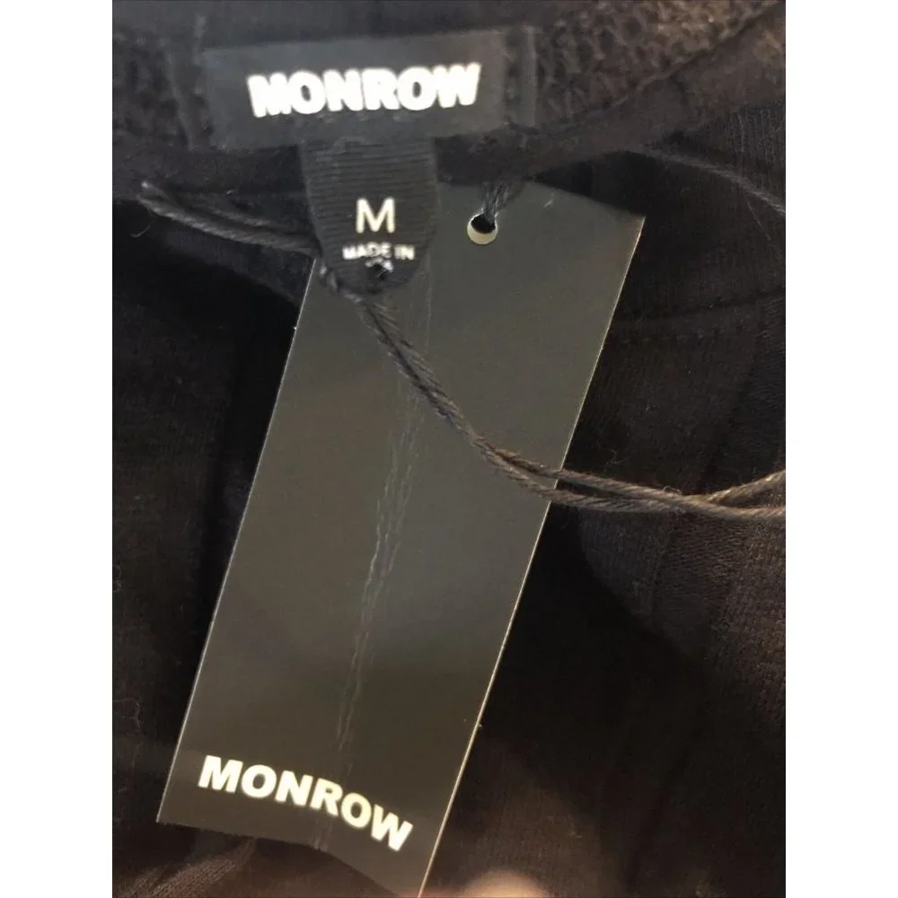 Monrow Black Ribbed Bodysuit Size Medium New - Picture 2 of 3